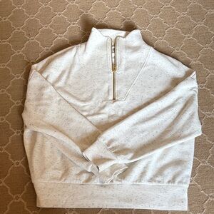 Varley Women’s Hawley Half Zip Sweatshirt - Ivory Marled Fleck